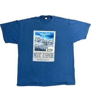 Mount Rushmore National Memorial T- Shirt Men's Size Medium Blue-Made In USA